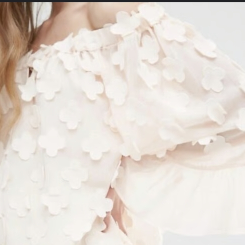 Alice McCall Ivory Floral Appliqué Blouse